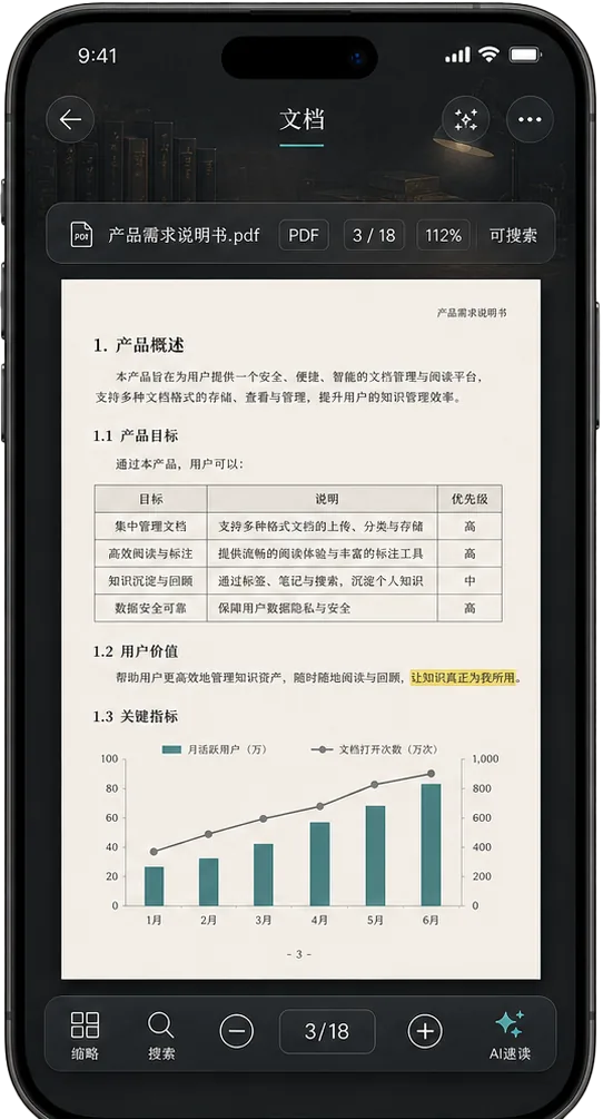 PDF 阅读页夜间模式